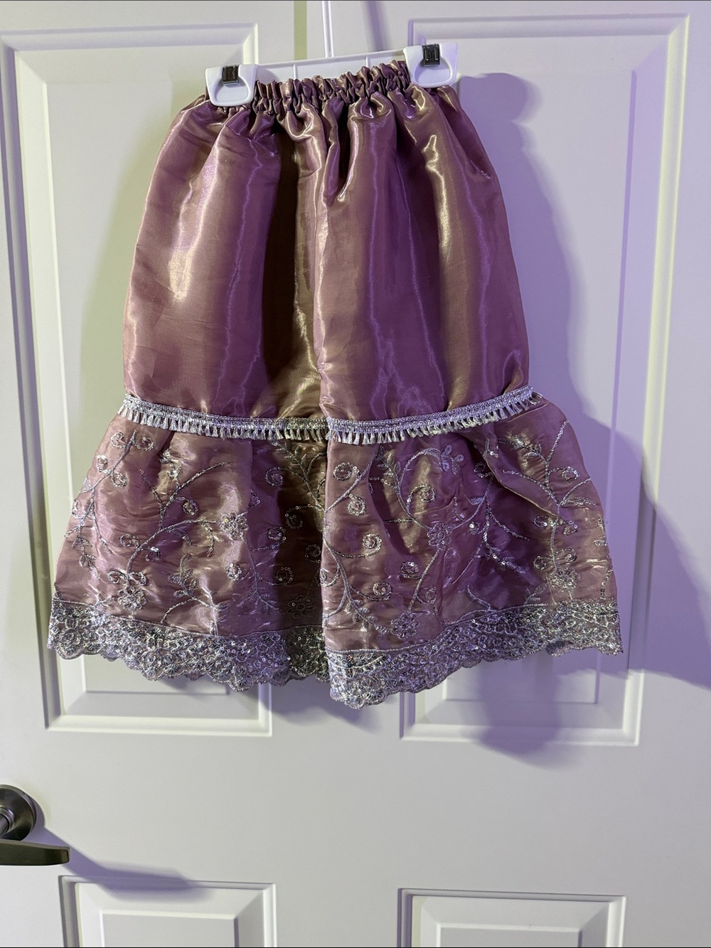 Kids Gharara Set Mauve/Silver 3pc Festive Outfit - Picture 12 of 15